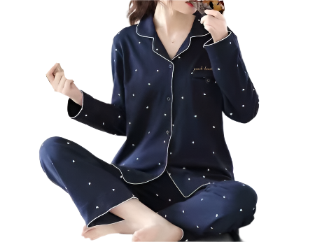 Women's 100% Cotton Long Sleeve PAJAMAS-PJS-21