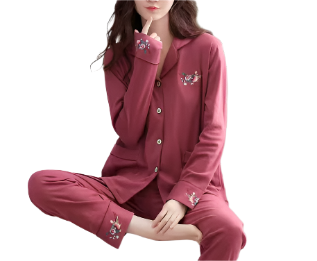 Women's 100% Cotton Long Sleeve PAJAMAS-PJS-22