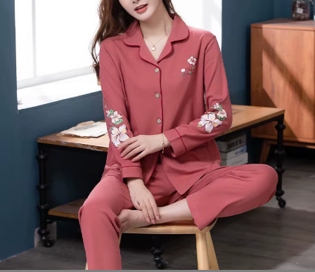 Women's 100% Cotton Long Sleeve PAJAMAS-PJS-22