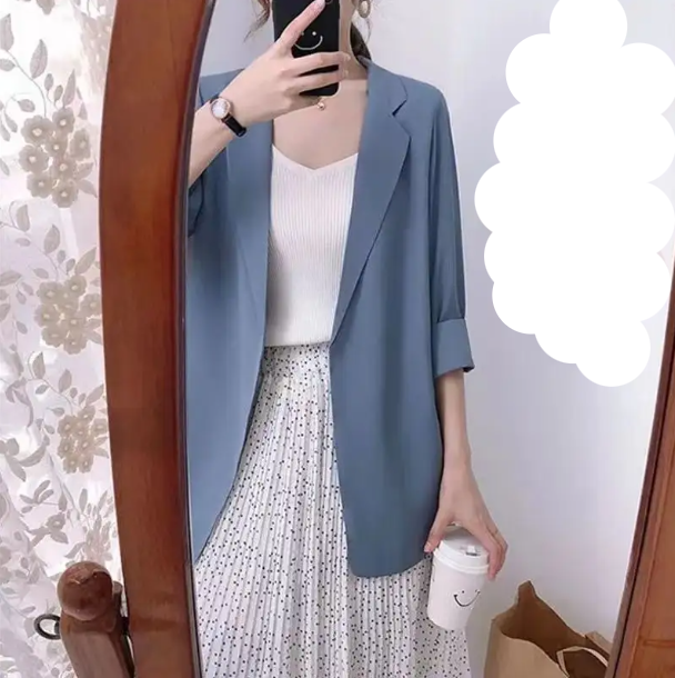 Women’s Chiffon Lapel V-neck Cardigans JACKET-JKT-BLZ-09
