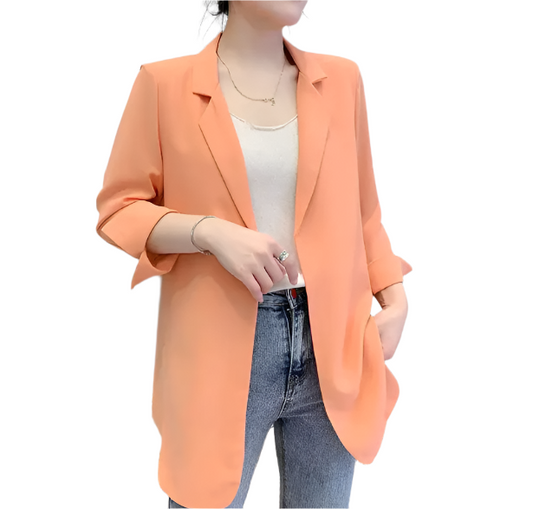 Women’s Chiffon Lapel V-neck Cardigans JACKET-JKT-BLZ-09