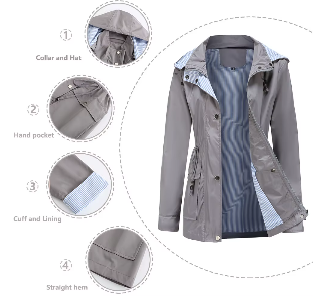 Women’s Trendy & Timeless Detachable Hooded Long Sleeve Trench JACKET - JKT-06