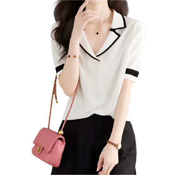 Trendy & Timeless Women’s Elegant Ice Silk Knitted Top SHIRT-BL114
