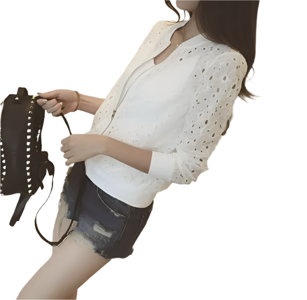 Women’s Trendy & Elegant Lace Hollow Out Bomber JACKET-JKT-24