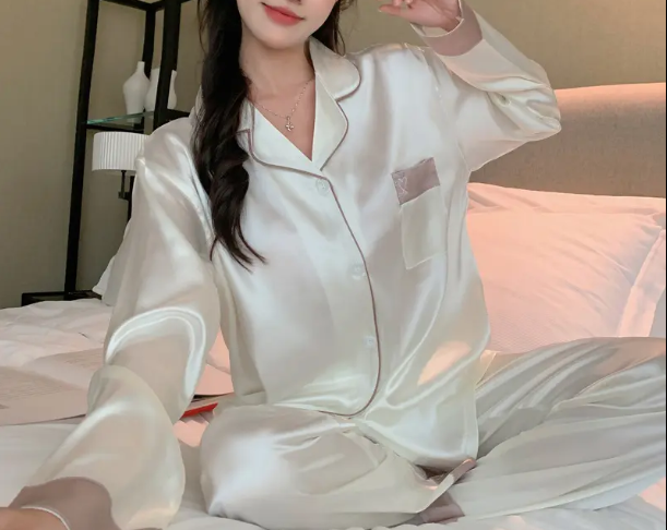 Women's Luxury ICE Silk Long Sleeve PAJAMAS-PJS-02