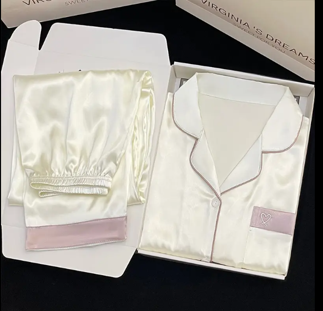 Women's Luxury ICE Silk Long Sleeve PAJAMAS-PJS-02