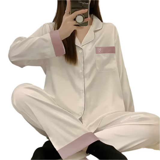 Women's Luxury ICE Silk Long Sleeve PAJAMAS-PJS-02
