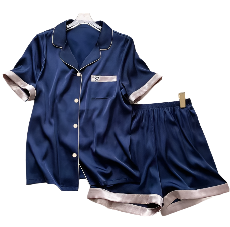 Women's Luxury ICE Silk Short Sleeve Shorts PAJAMAS-PJS-03