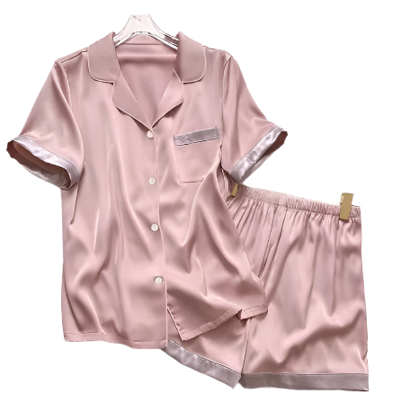 Women's Luxury ICE Silk Short Sleeve Shorts PAJAMAS-PJS-03