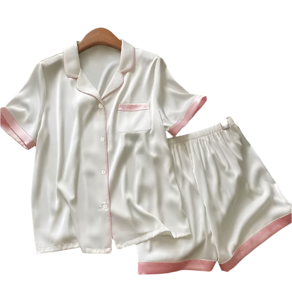 Women's Luxury ICE Silk Short Sleeve Shorts PAJAMAS-PJS-03