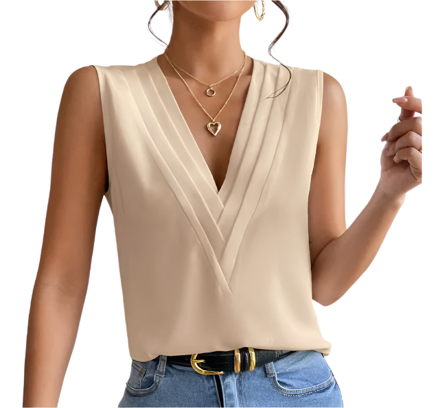 Women’s Trendy & Timeless Leisure Layered V-neck Sleeveless SHIRT-BL122