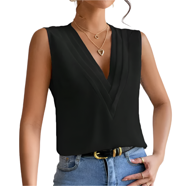 Women’s Trendy & Timeless Leisure Layered V-neck Sleeveless SHIRT-BL122