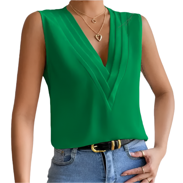 Women’s Trendy & Timeless Leisure Layered V-neck Sleeveless SHIRT-BL122