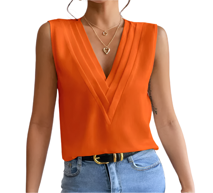 Women’s Trendy & Timeless Leisure Layered V-neck Sleeveless SHIRT-BL122