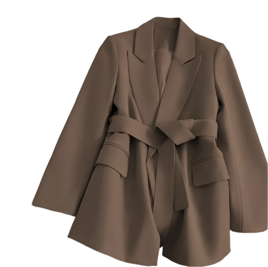 Women’s Trendy & Timeless Belt Lapel V-neck Cardigans JACKET-JKT-09
