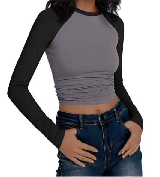 Women's Long Sleeve Slim-Fit T Shirt -  B7 -T-TS - 709
