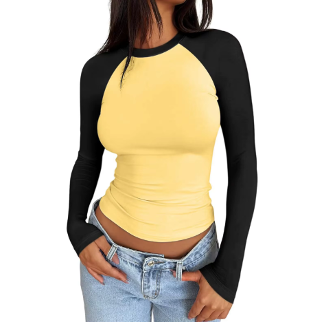 Women's Long Sleeve Slim-Fit T Shirt -  B7 -T-TS - 709