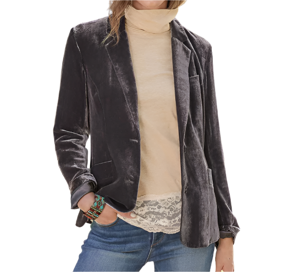 Women’s Trendy & Timeless Long Sleeve Velvet BLAZER-BLZ-03