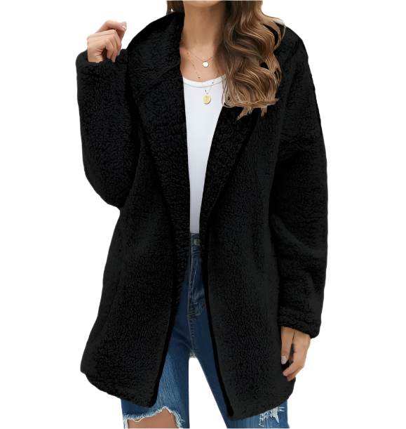 Women's Trendy Plush Casual Lapel Neck Hooded JACKET-JKT-09