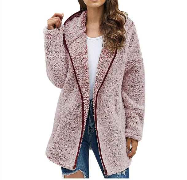 Women's Trendy Plush Casual Lapel Neck Hooded JACKET-JKT-09