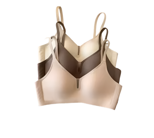 Pack of 3 - Women's Soft Quick Dry Breathable Silk Bras Seamless Convertible Straps Wire Free Bra - UGS-02-T-BRA-12
