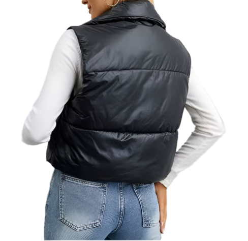 BPARAS-Women’s Stand Warp Around Collar Sleeveless Padded Vest -JKT-22