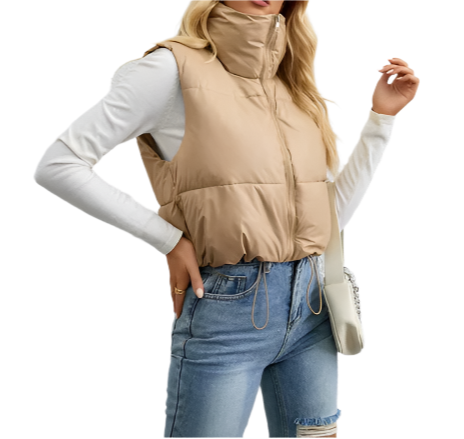 BPARAS-Women’s Stand Warp Around Collar Sleeveless Padded Vest -JKT-22