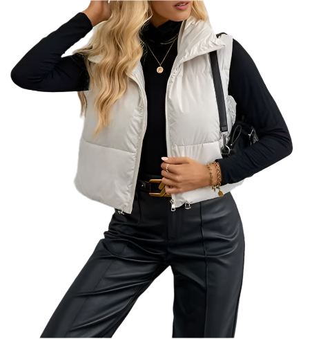 BPARAS-Women’s Stand Warp Around Collar Sleeveless Padded Vest -JKT-22