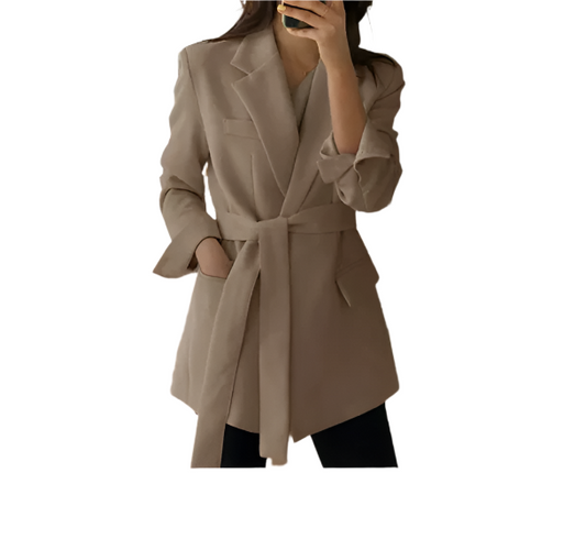 Women’s Trendy & Timeless Suit Jacket with Waist Belt BLAZER- BLG-06