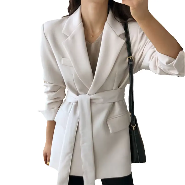 Women’s Trendy & Timeless Suit Jacket with Waist Belt BLAZER- BLG-06