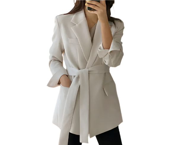 Women’s Trendy & Timeless Suit Jacket with Waist Belt BLAZER- BLG-06