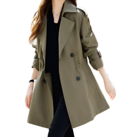 Women's Trendy & Timeless Trench Coat Lapel Neckline JACKET-JKT-26
