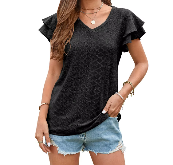 WOMEN’S Trendy V-neck Top SHIRT-BL124