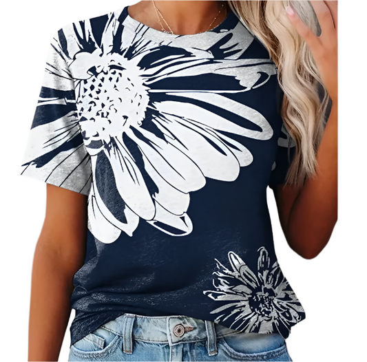 Women's Trendy Short Sleeve Blouse T-SHIRT-BL129