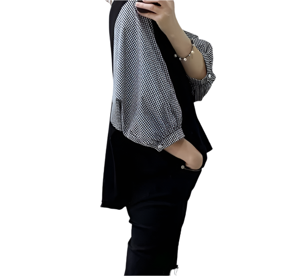 Women's Summer Trendy Half Puff Sleeve Loose Fit SHIRT-BL132