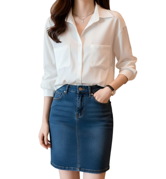 Classy & Timeless White Collar Shirts TOP-B1-BL-284