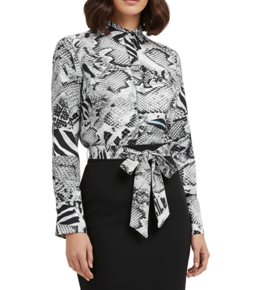 Classy & Trendy Stand Collar Women's Shirt TOP-B1-BL-254
