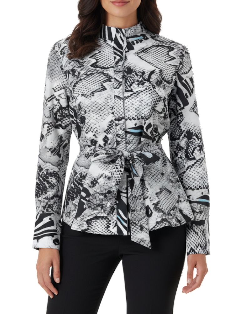 Classy & Trendy Stand Collar Women's Shirt TOP-B1-BL-254
