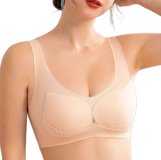 Pack of 2 - Comfortable High Quality Seamless Traceless One-piece Laser Cut Wireless Comfy Ice Silk Ultra Thin - B2-UG-BRA-039