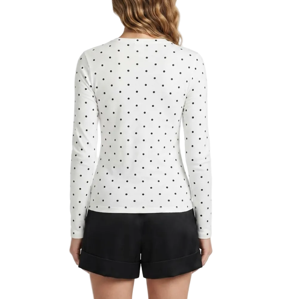 Timeless & Elegant Long Sleeve V-neck Polka Dot Tops for Women - BP-B20 -TOP-98