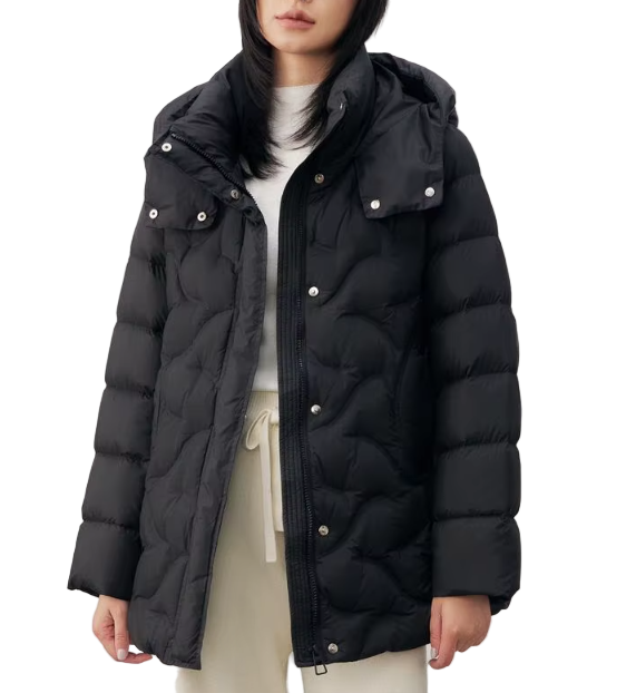 Timeless Hooded Lightweight Parka 90% White Duck Down Quilted Puffer Jacket for Women  - B12-JKT-22