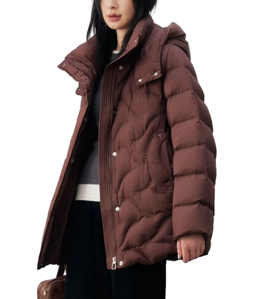 Timeless Hooded Lightweight Parka 90% White Duck Down Quilted Puffer Jacket for Women  - B12-JKT-22