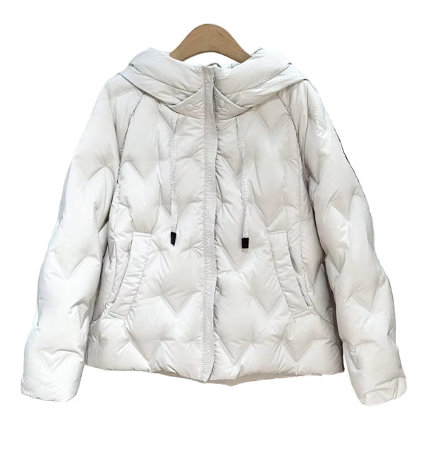 Timeless Hooded Lightweight Soft Warm 90% White Duck Down Quilted Jacket for Women - B12-JKT-30