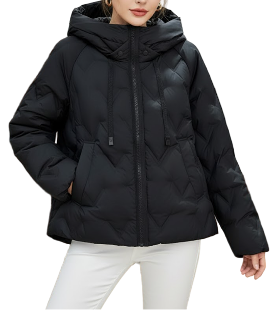 Timeless Hooded Lightweight Soft Warm 90% White Duck Down Quilted Jacket for Women - B12-JKT-30