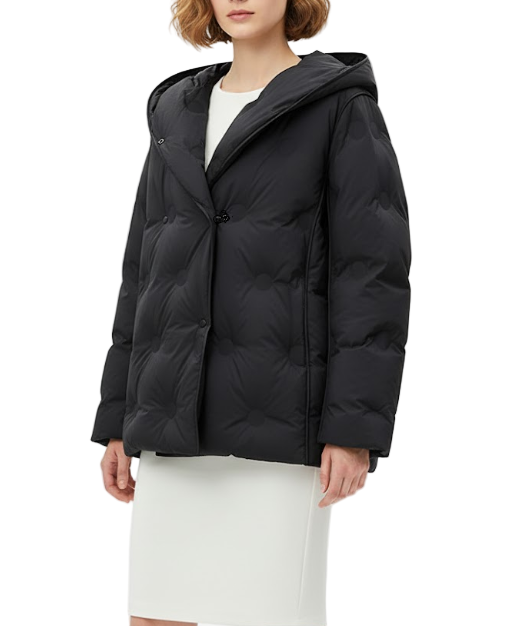 Timeless Hooded Lapel Parka 90% White Duck Down Quilted Jacket for Women - B12-JKT-85