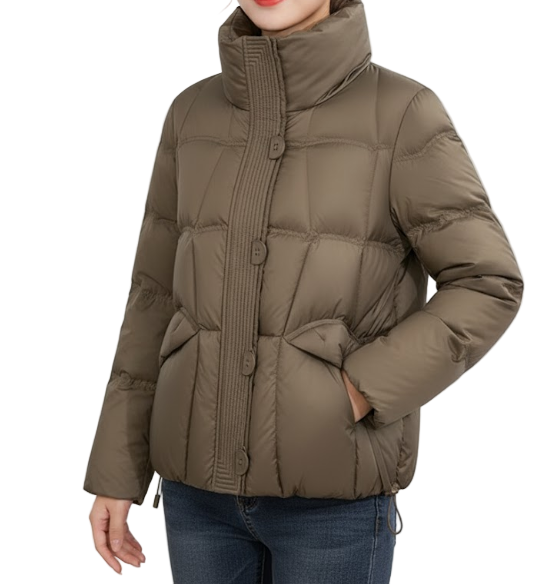 Timeless Light 90% White Duck Down Stand Collar Warm Parka Jacket for Women - B12-JKT-42