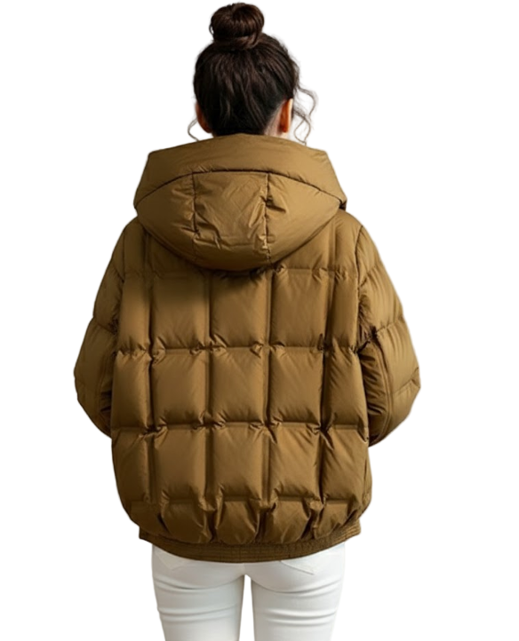 Timeless Lightweight Hooded 90% White Duck Down Quilted Warm Parka Jacket for Women - B12-JKT-46
