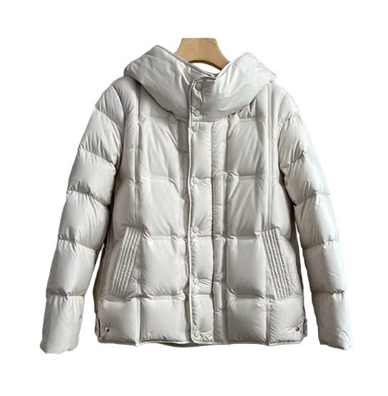 Timeless Lightweight Hooded 90% White Duck Down Quilted Warm Parka Jacket for Women - B12-JKT-46