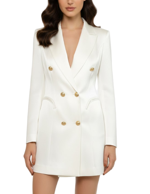 Timeless & Elegant Long Sleeve Lapel V- Neck Short Versatile Dresses  - B4-DRESS-B360