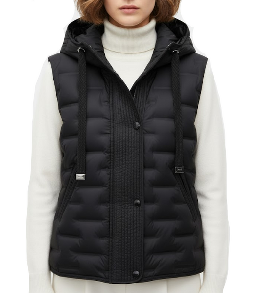 Timeless White Duck Down Quilted Hooded Lightweight Warm Vest for Women - B12-JKT-18